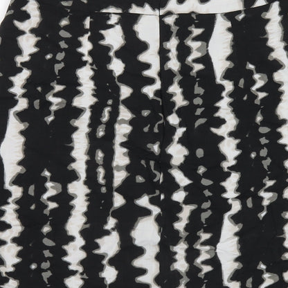 Monsoon Womens Black Geometric Viscose A-Line Skirt Size 10 Zip