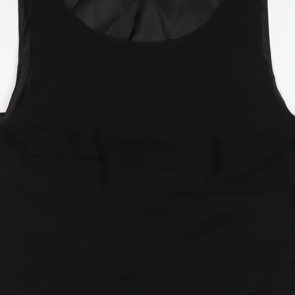 Debenhams Womens Black Polyester A-Line Size 12 Round Neck Zip