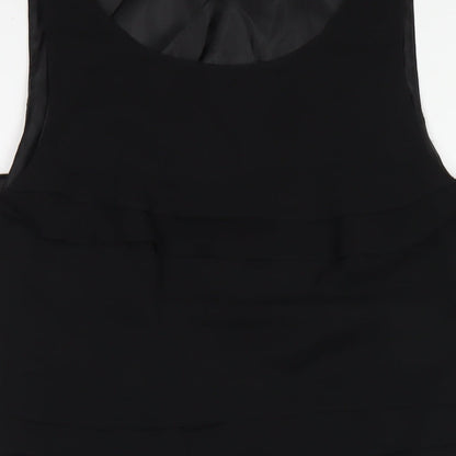 Debenhams Womens Black Polyester A-Line Size 12 Round Neck Zip