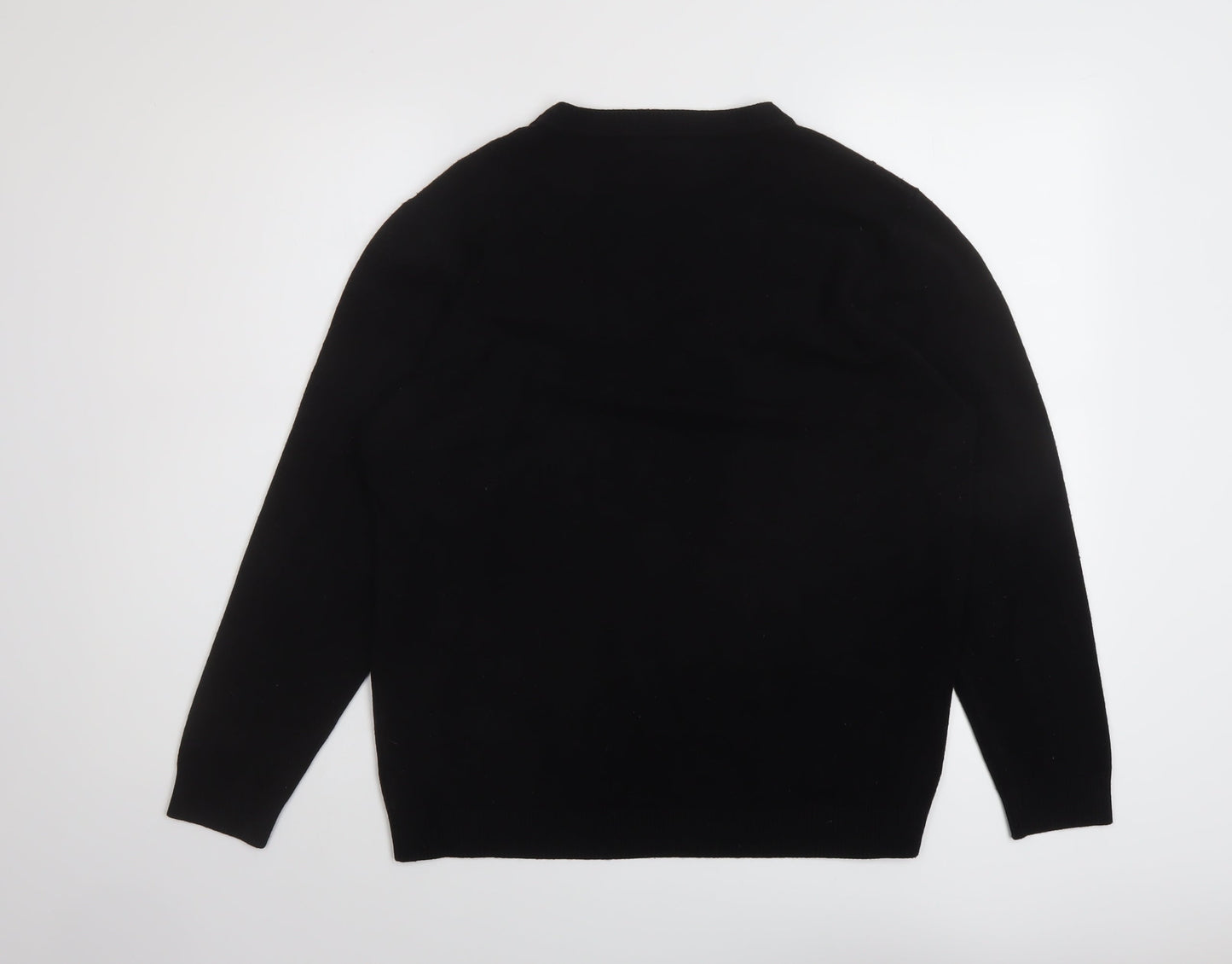 Fenix Trading Womens Black Round Neck Acrylic Pullover Jumper Size XL