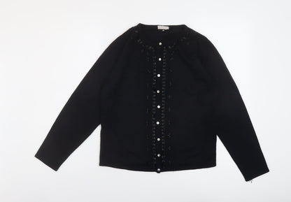 Womens UK Size S MACKAYS Black Cardigan Jumper