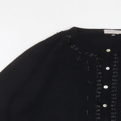 Womens UK Size S MACKAYS Black Cardigan Jumper