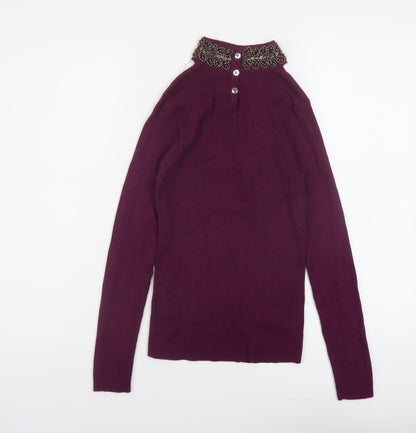 Womens UK Size XS Oasis Purple Pullover Jumper