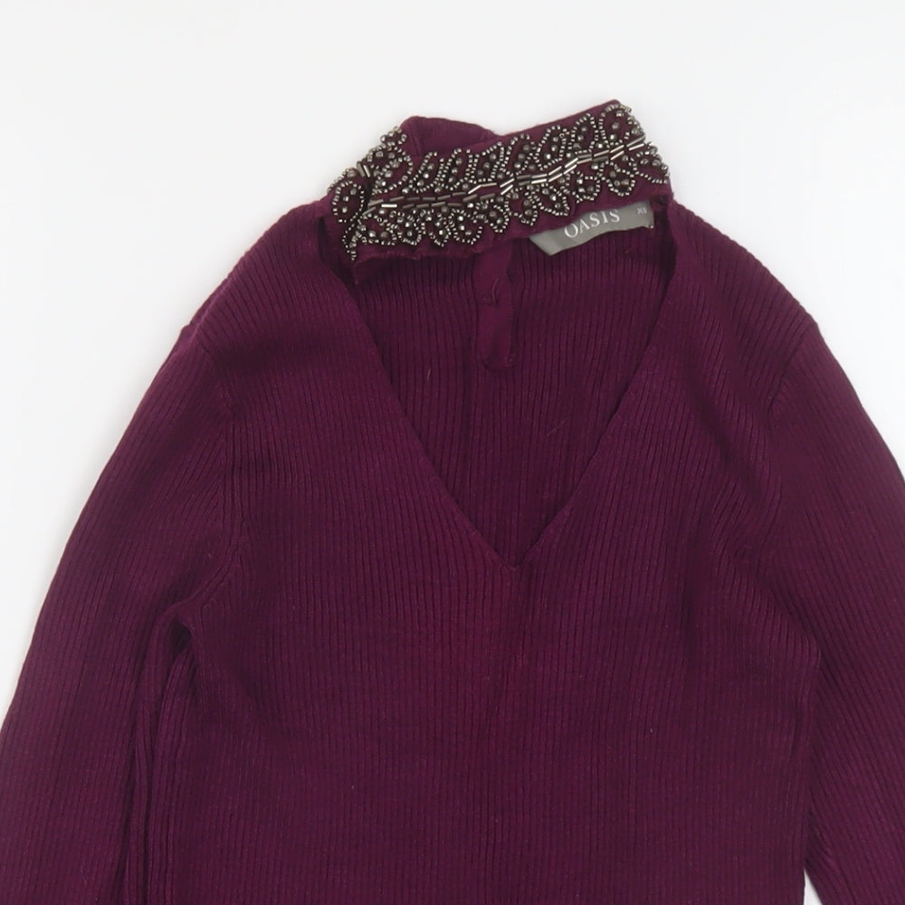 Womens UK Size XS Oasis Purple Pullover Jumper