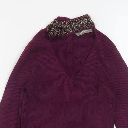 Womens UK Size XS Oasis Purple Pullover Jumper