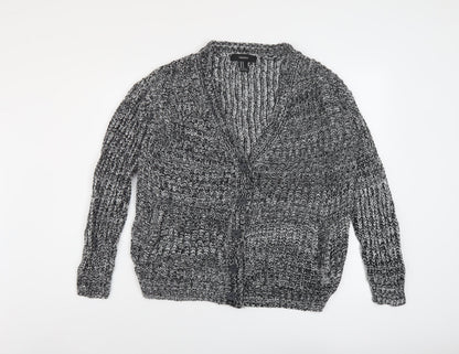 Womens UK Size M FOREVER 21 Black Cardigan Jumper