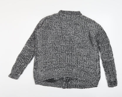 Womens UK Size M FOREVER 21 Black Cardigan Jumper
