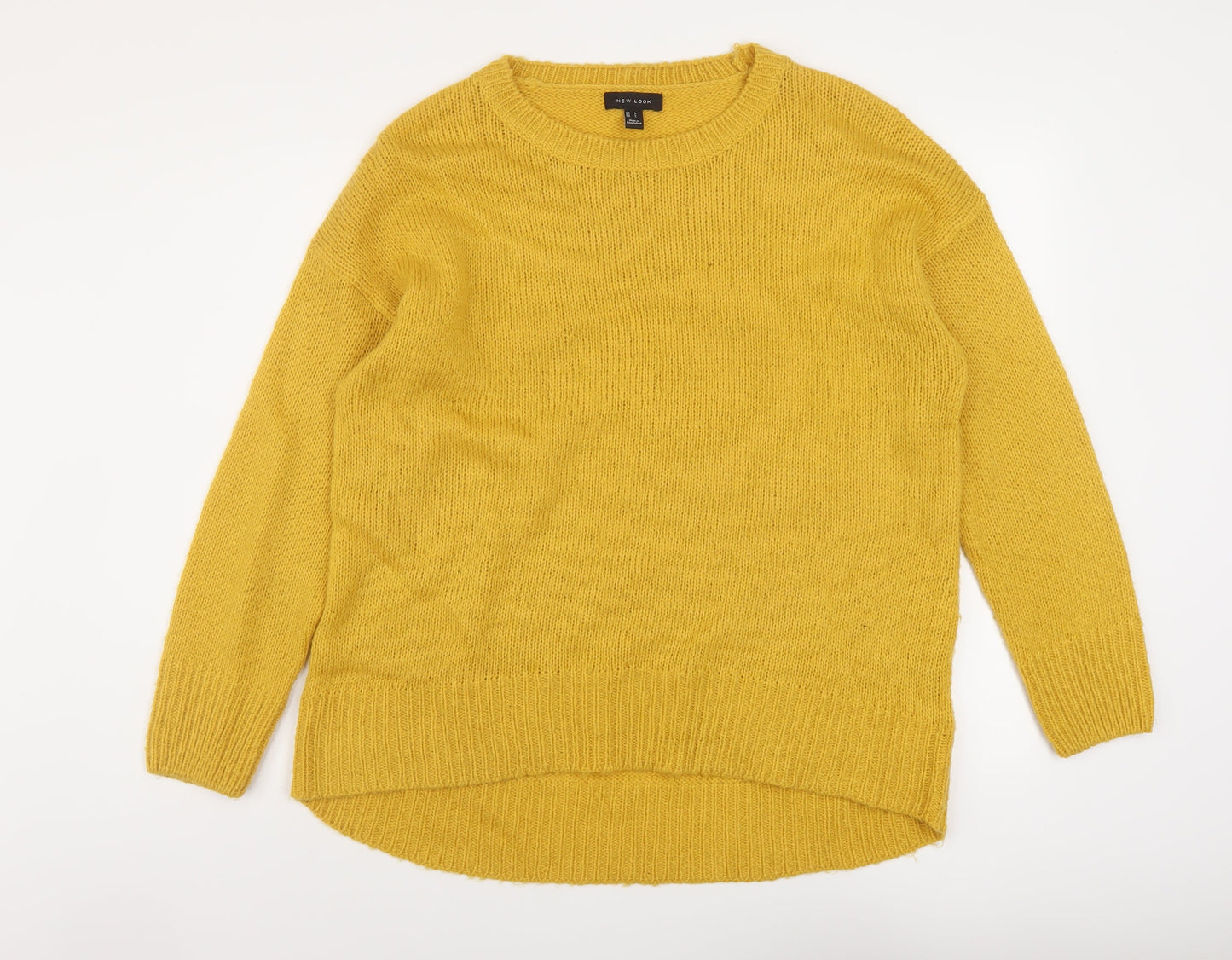 Womens UK Size L New Look Yellow Pullover Jumper