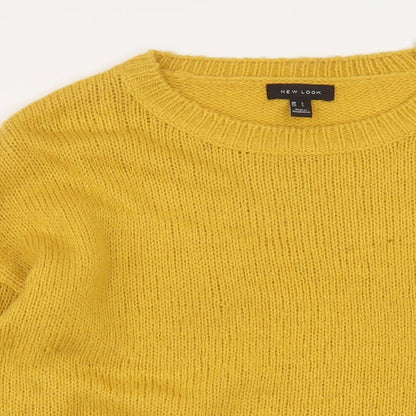 Womens UK Size L New Look Yellow Pullover Jumper