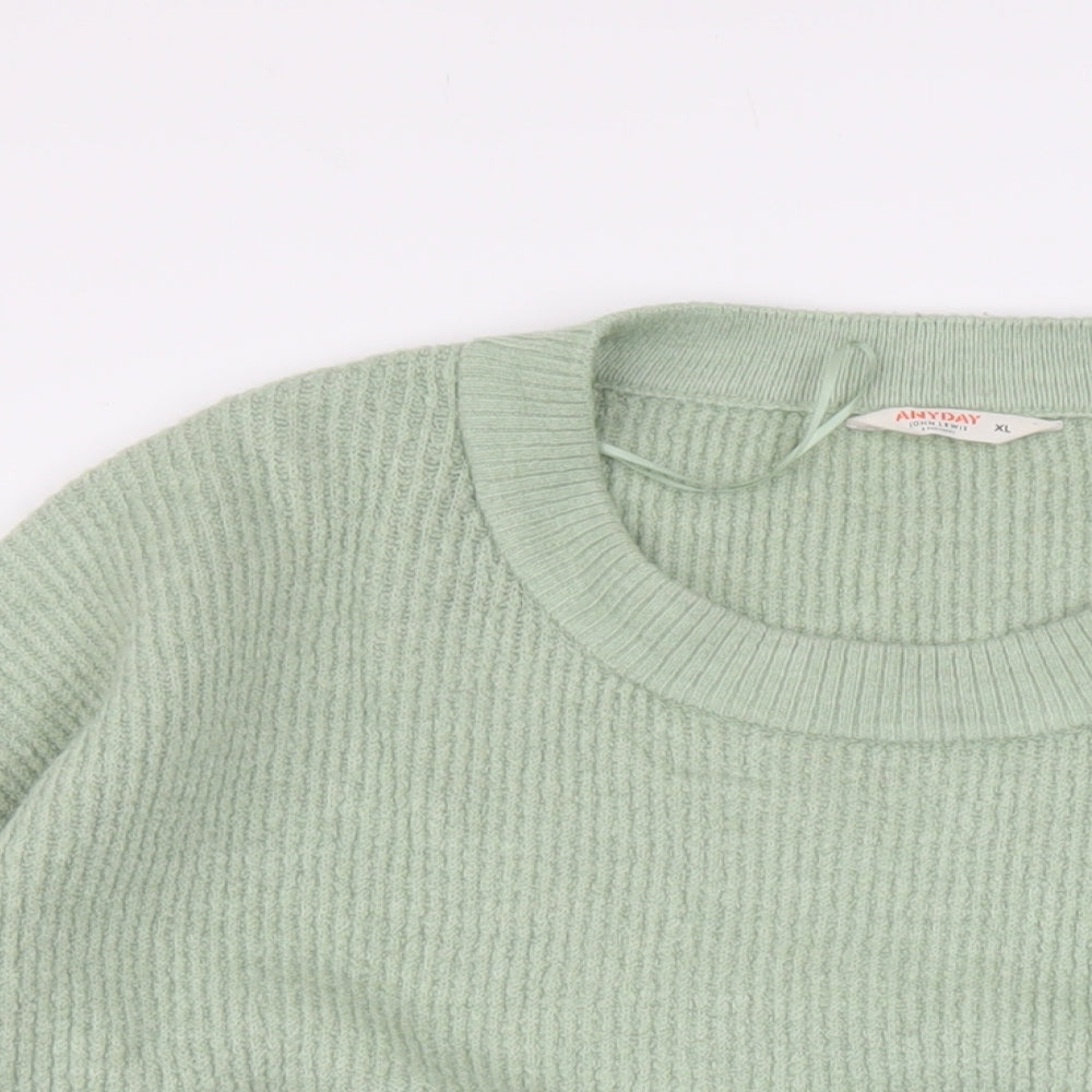 John Lewis Womens Green Scoop Neck Acrylic Pullover Jumper Size XL