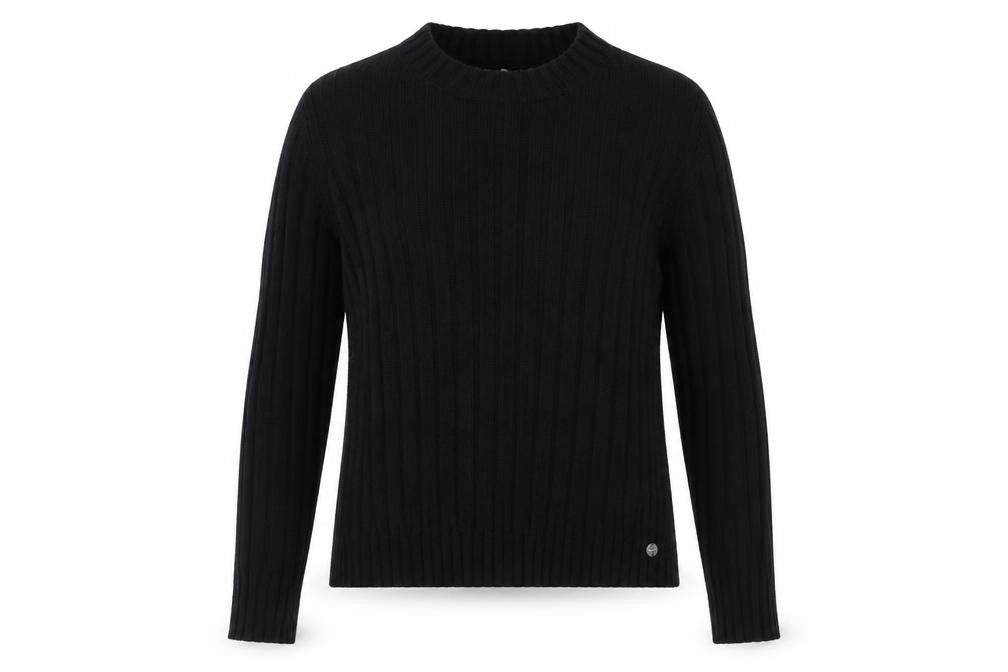 ESPRIT Womens Black Round Neck Polyamide Pullover Jumper Size M