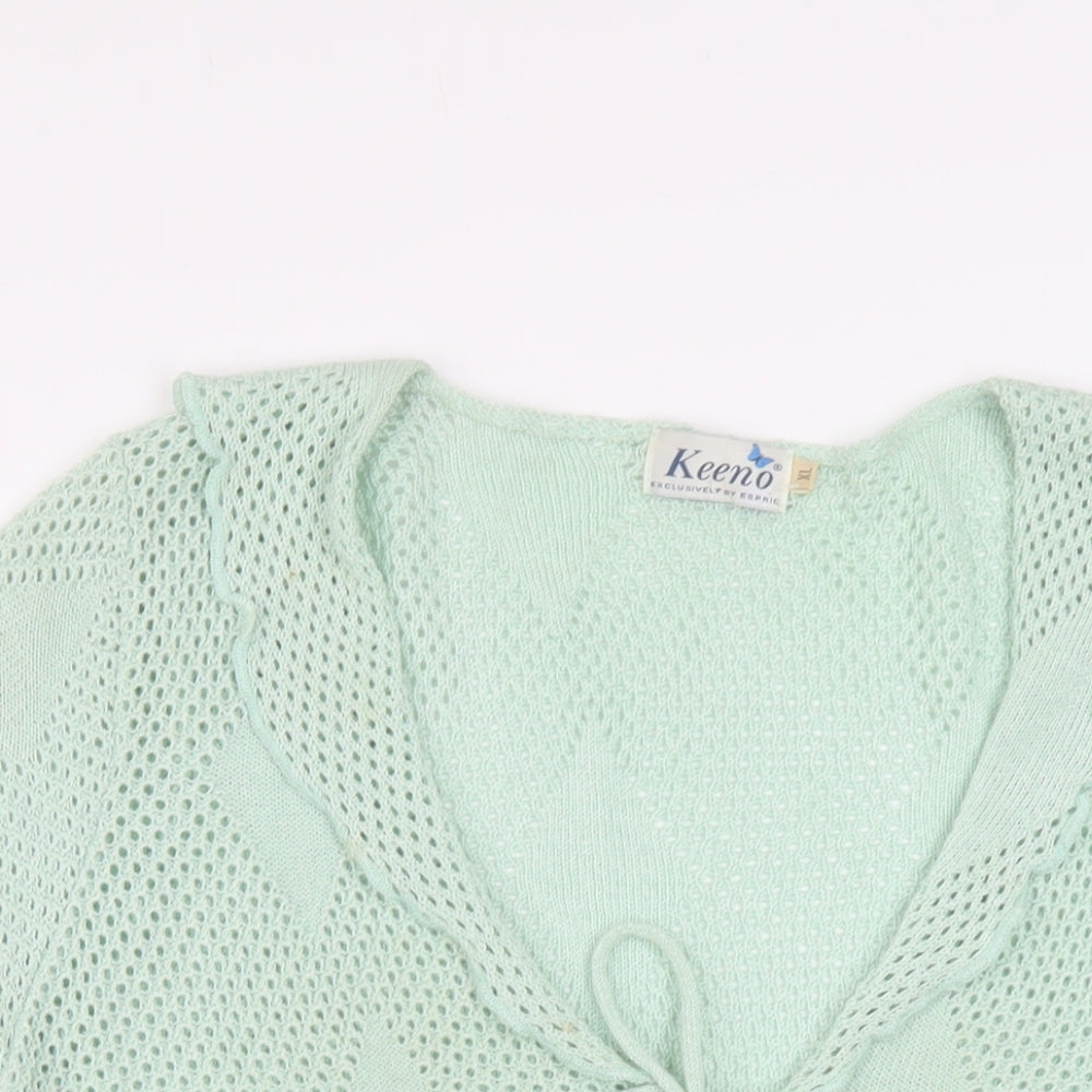 Womens UK Size XL Keeno Green Shrug Jumper