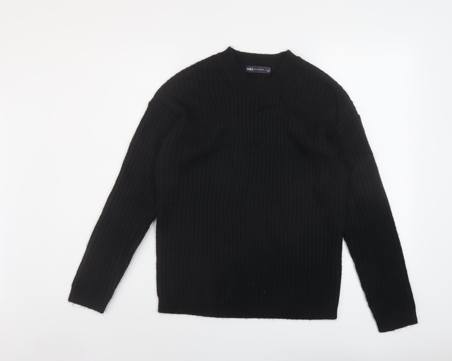 Womens UK Size S Marks and Spencer Black Pullover Jumper