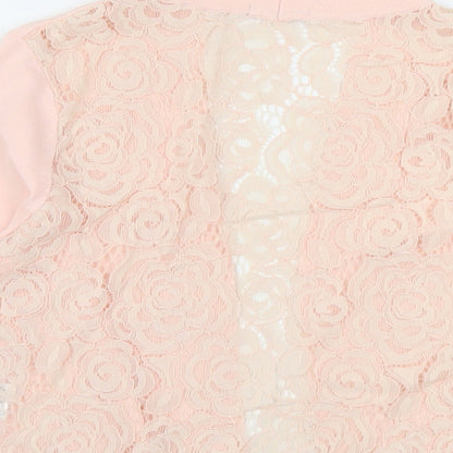 Roman Womens Pink V-Neck Viscose Cardigan Jumper Size 14