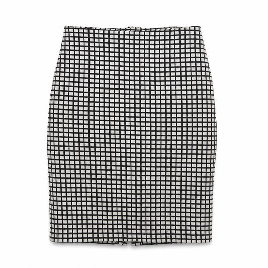 Soaked Womens Black Check Cotton Straight & Pencil Skirt Size S Zip