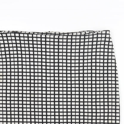 Soaked Womens Black Check Cotton Straight & Pencil Skirt Size S Zip