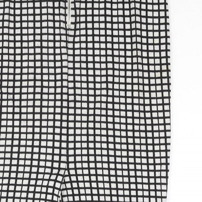 Soaked Womens Black Check Cotton Straight & Pencil Skirt Size S Zip