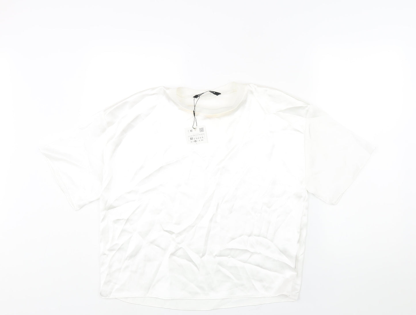 Womens UK Size M Zara White Basic Blouse