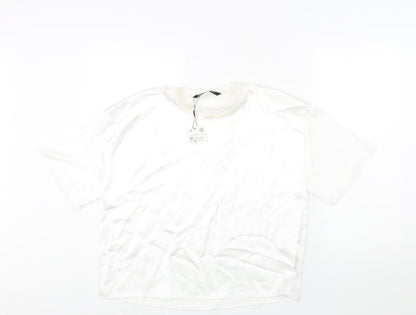 Womens UK Size M Zara White Basic Blouse