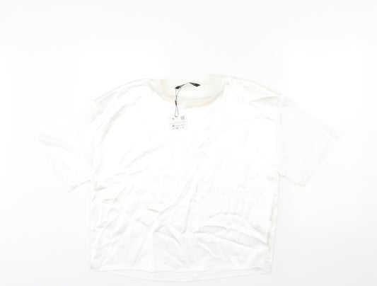 Womens UK Size M Zara White Basic Blouse