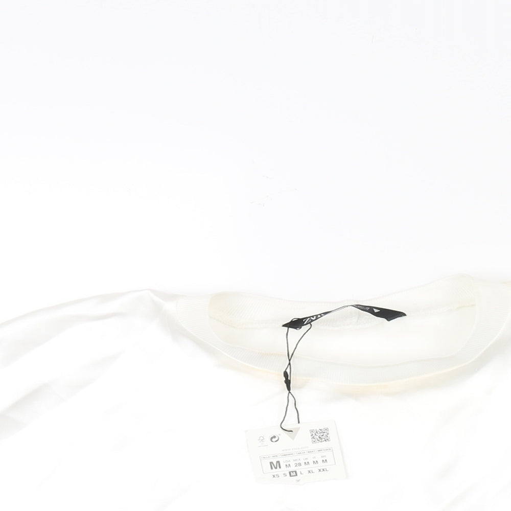Womens UK Size M Zara White Basic Blouse