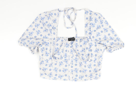 Womens UK Size 14 In the Style Blue Basic Blouse