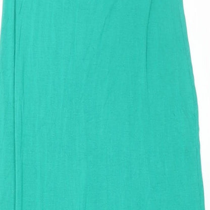 PRETTYLITTLETHING Womens Green Viscose Maxi Size 14 Halter Tie - Backless