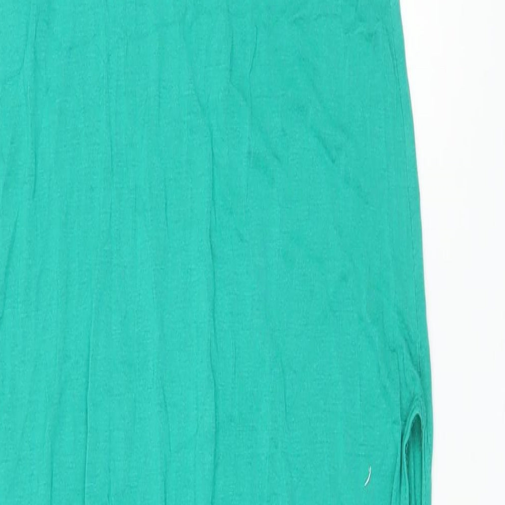 PRETTYLITTLETHING Womens Green Viscose Maxi Size 14 Halter Tie - Backless