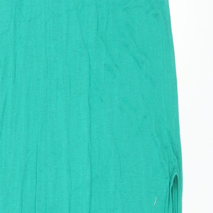 PRETTYLITTLETHING Womens Green Viscose Maxi Size 14 Halter Tie - Backless