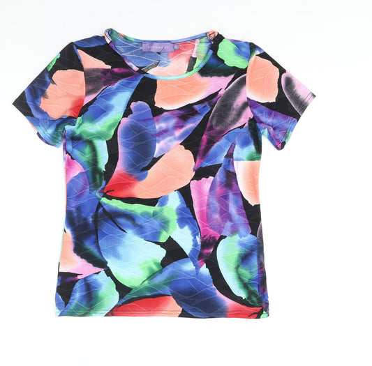Womens UK Size 12 Autonomy Multicoloured Basic T-Shirt