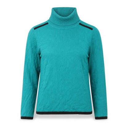 Precis Womens Green Roll Neck Viscose Pullover Jumper Size S
