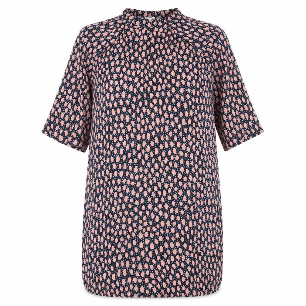 Monki Womens Multicoloured Geometric Viscose Shift Size S Mock Neck Pullover