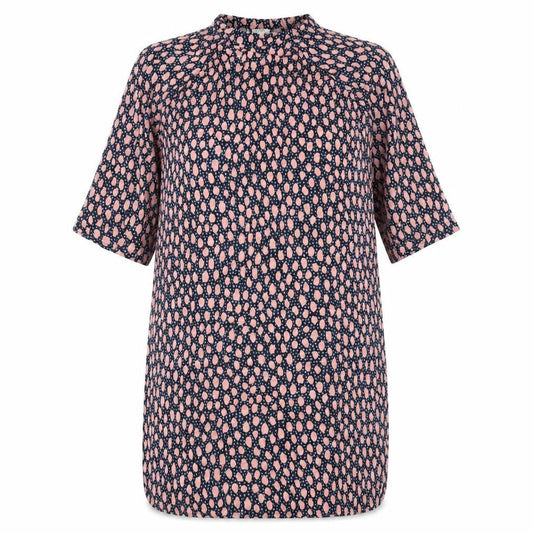 Monki Womens Multicoloured Geometric Viscose Shift Size S Mock Neck Pullover