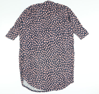 Monki Womens Multicoloured Geometric Viscose Shift Size S Mock Neck Pullover