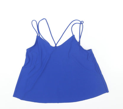 New Look Girls Blue Polyester Camisole Blouse Size 10-11 Years V-Neck Pullover