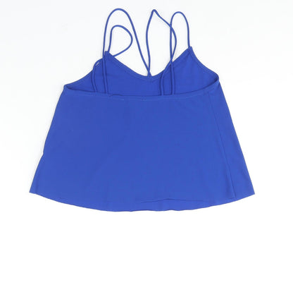 New Look Girls Blue Polyester Camisole Blouse Size 10-11 Years V-Neck Pullover