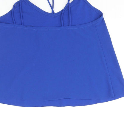 New Look Girls Blue Polyester Camisole Blouse Size 10-11 Years V-Neck Pullover