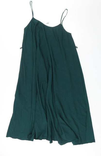 Mango Womens Green Polyester A-Line Size XS Scoop Neck Pullover