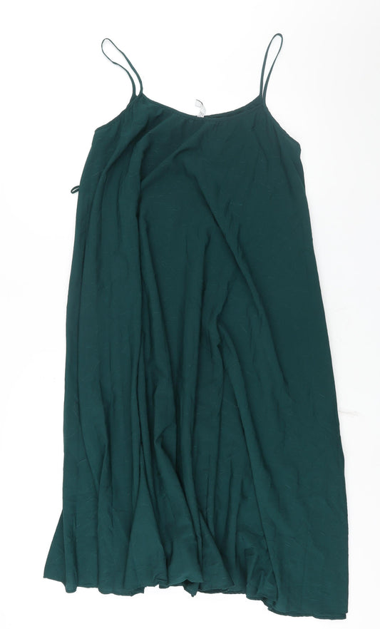 Mango Womens Green Polyester A-Line Size XS Scoop Neck Pullover