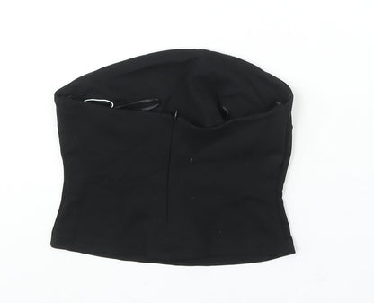 Womens UK Size S Zara Black Cropped Blouse