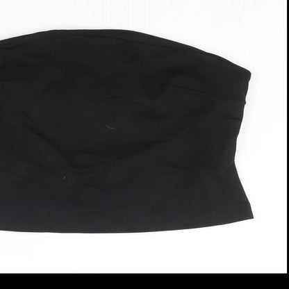Womens UK Size S Zara Black Cropped Blouse
