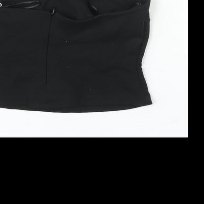 Womens UK Size S Zara Black Cropped Blouse