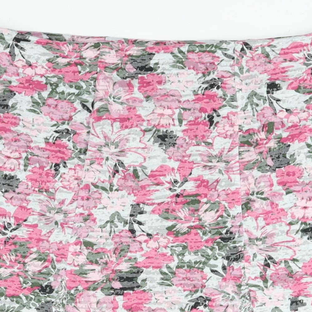 Cotton Traders Womens Multicoloured Floral Polyester A-Line Skirt Size 16