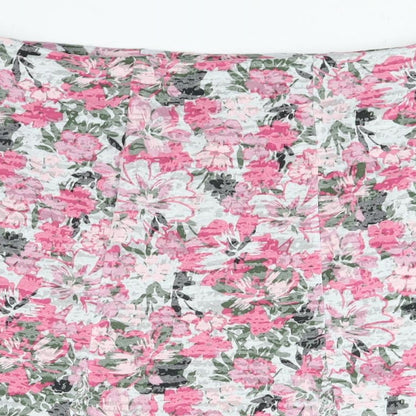 Cotton Traders Womens Multicoloured Floral Polyester A-Line Skirt Size 16