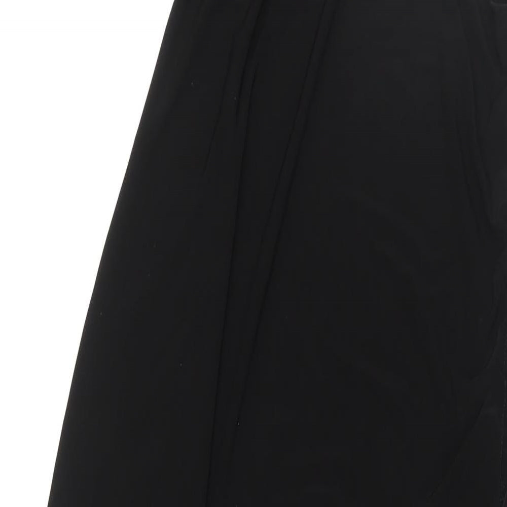 PRETTYLITTLETHING Womens Black Polyester Slip Dress Size 12 Square Neck Pullover - Drawstring Detail