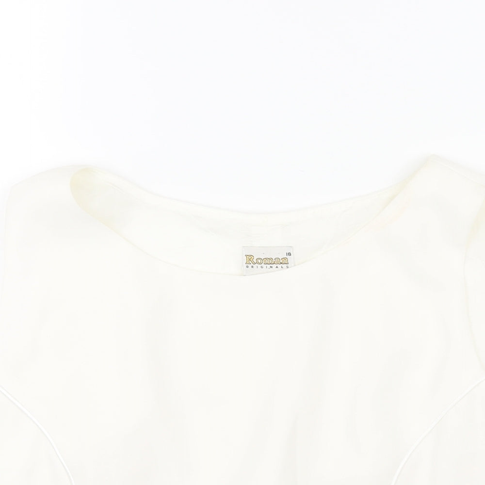 Womens UK Size 18 Roman White Camisole Blouse