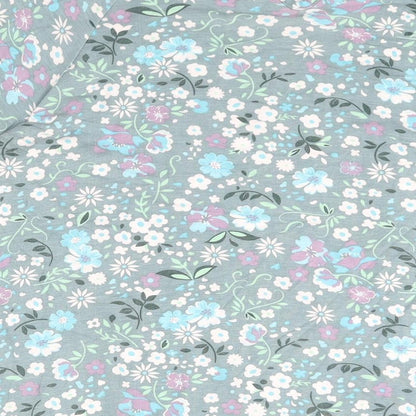 Studio Womens Blue Floral Viscose A-Line Size 16 Round Neck Button - Size 16-18