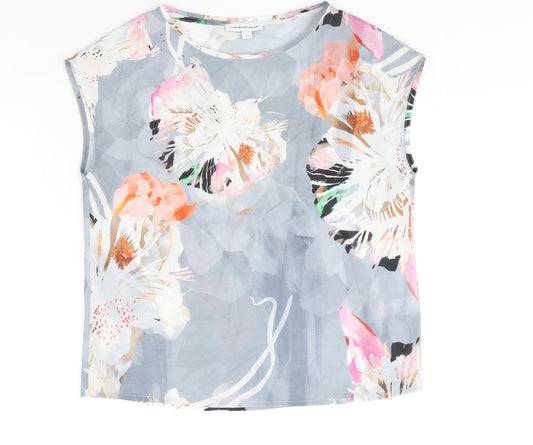 Fenn Wright Manson Womens Multicoloured Floral Polyester Basic Blouse Size 10 Round Neck