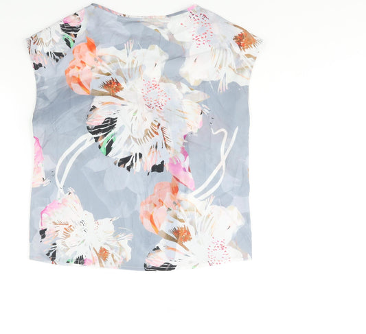 Fenn Wright Manson Womens Multicoloured Floral Polyester Basic Blouse Size 10 Round Neck