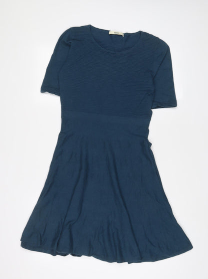 Oasis Womens Blue Cotton A-Line Size M Crew Neck Pullover